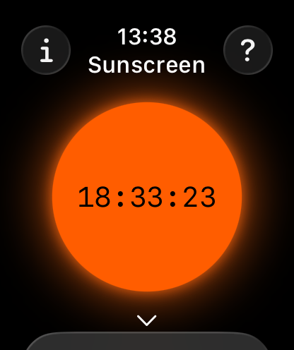 An orange sun with eighteen and a half hours left — high UV.
