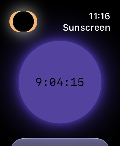 A purple sun with nine hours left — night.